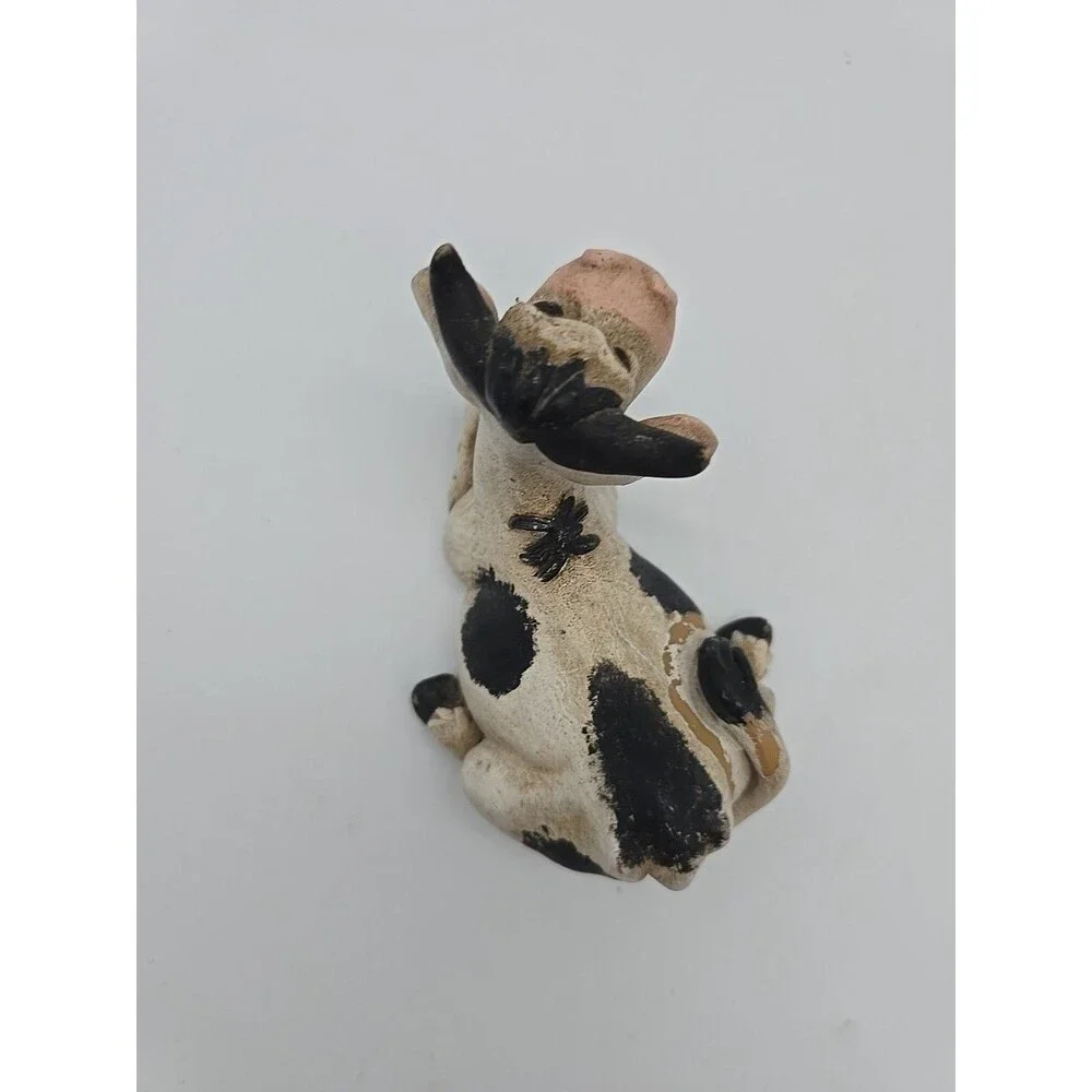Vintage 1990's Pete Aspit Happy Holstein Cow Figure Milking Cow